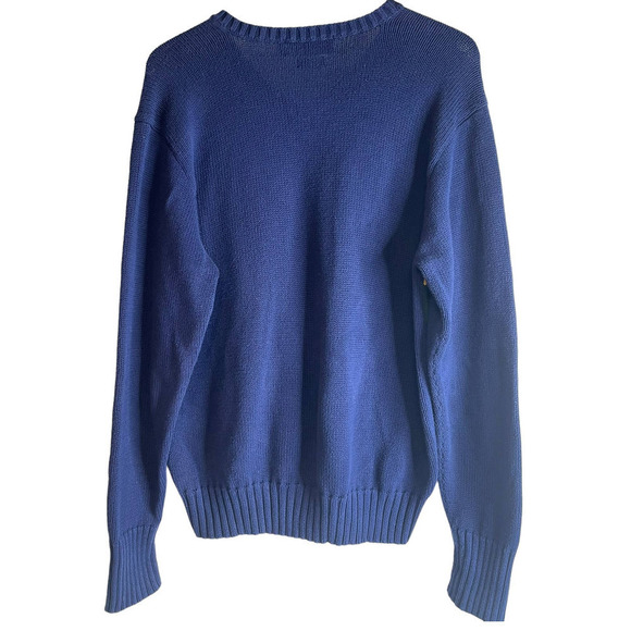 Vintage 1990's Polo Ralph Lauren 100% Cotton Size Men's Large V Neck Sweater - Picture 2 of 4